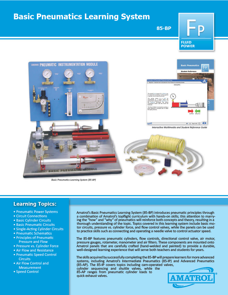 Amatrol Basic Pneumatics Training System 85-BP