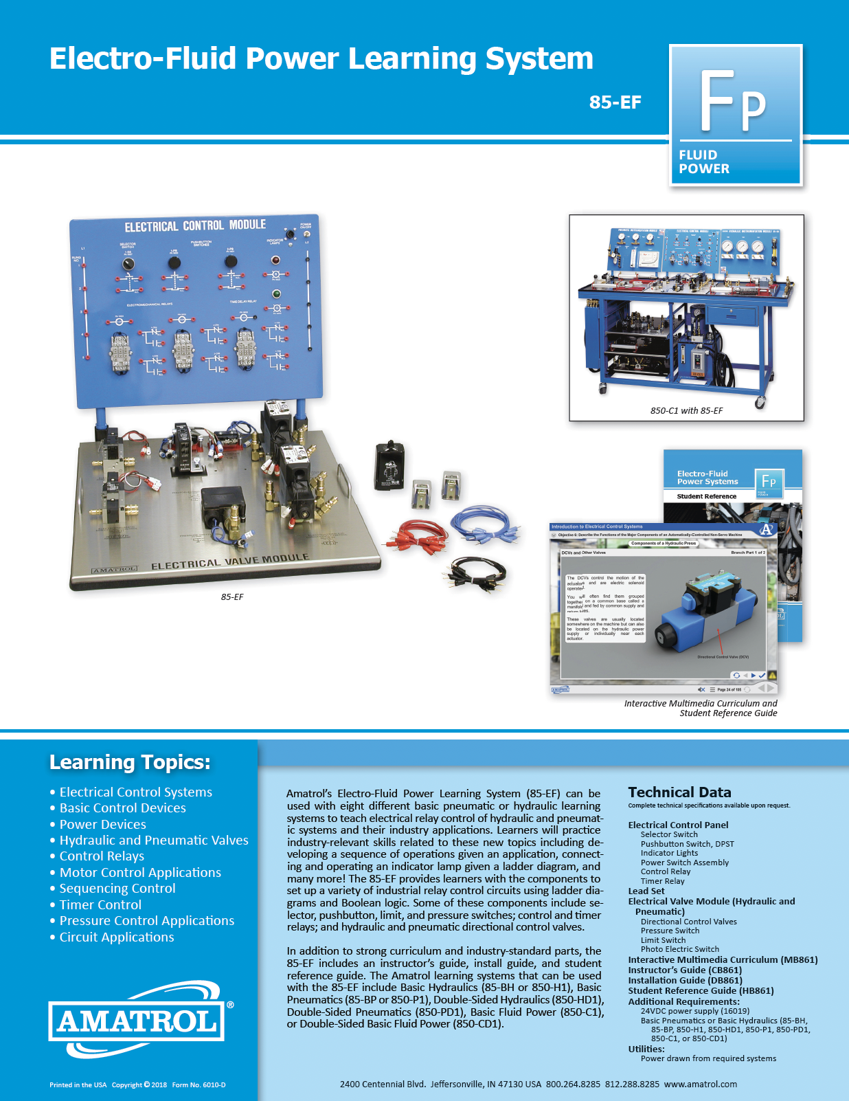 Amatrol Electro-Fluid Power Trainer 85-EF