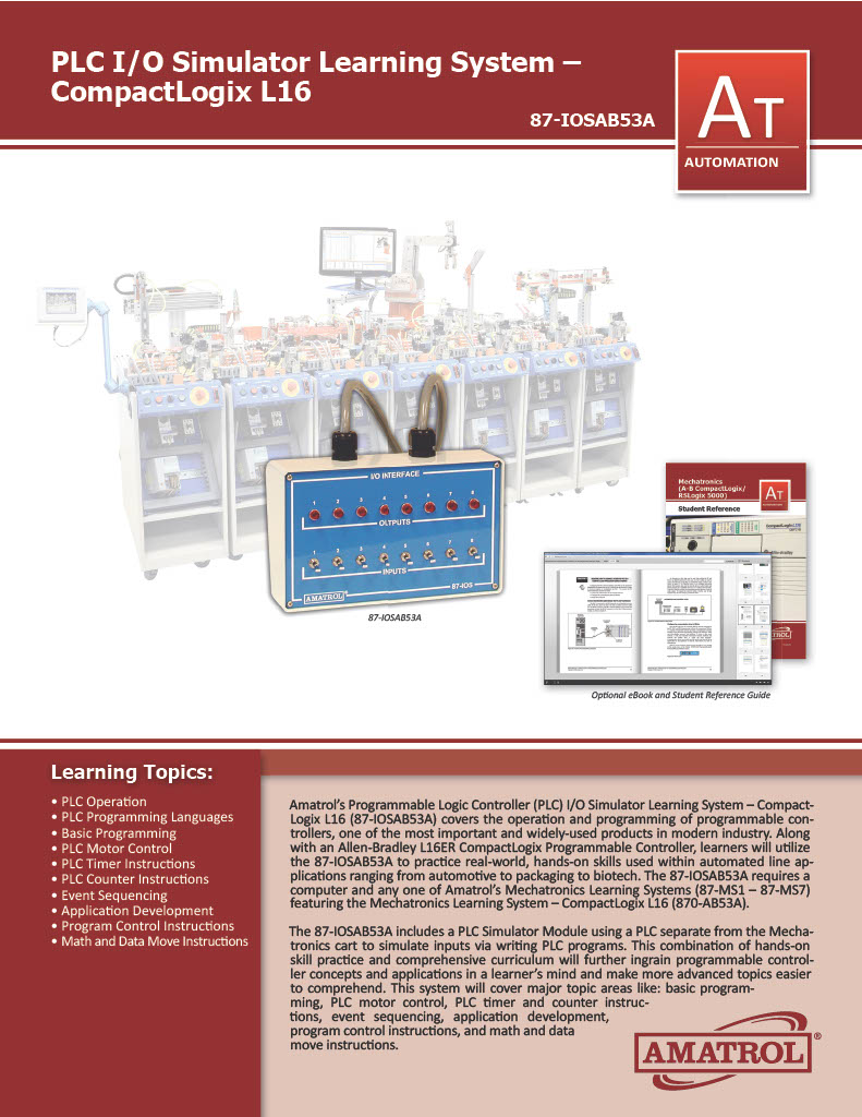 Amatrol PLC I/O Simulator Training AB CompactLogix L16 