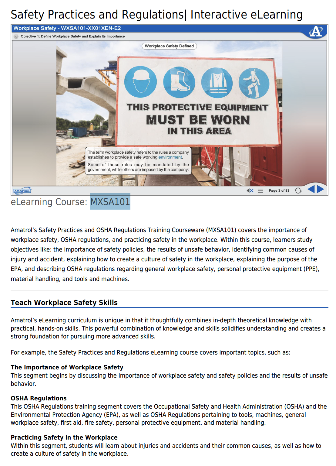 Amatrol Safety Training eLearning Courses